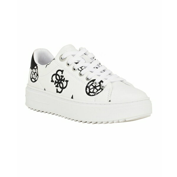 ゲス レディース スニーカー シューズ Women's Denesa Treaded Platform Lace-Up Sneakers White/Black Logo Multi(4)