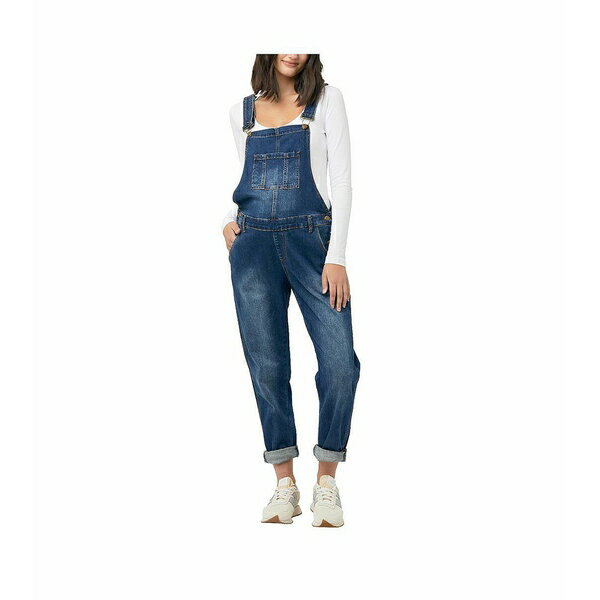 ライプ マタニティ レディース デニムパンツ ボトムス Denim Overalls Indigo