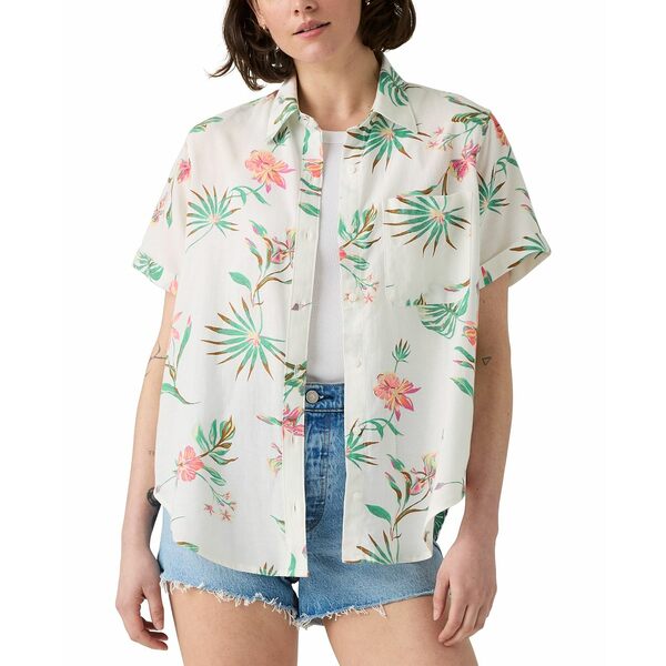 リーバイス レディース カットソー トップス Women's Darlene Printed Short-Sleeve Shirt Delilah Flo..