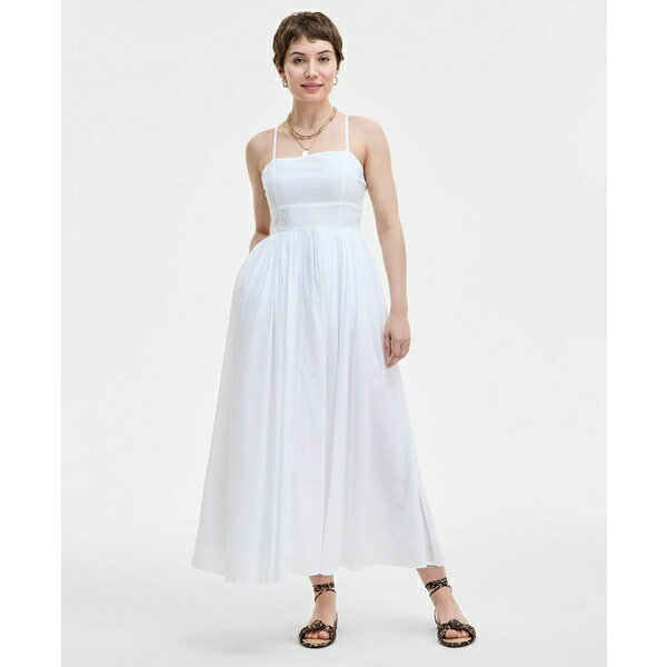 オン サーティフォース レディース ワンピース トップス Women's Square-neck Maxi Dress, Exclusively at Macy's Bright White