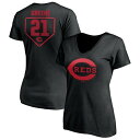 ファナティクス レディース Tシャツ トップス Cincinnati Reds Fanatics Branded Women's Personalized RBI Logo VNeck TShirt Black