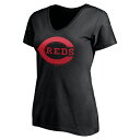 ファナティクス レディース Tシャツ トップス Cincinnati Reds Fanatics Branded Women's Personalized RBI Logo VNeck TShirt Black
