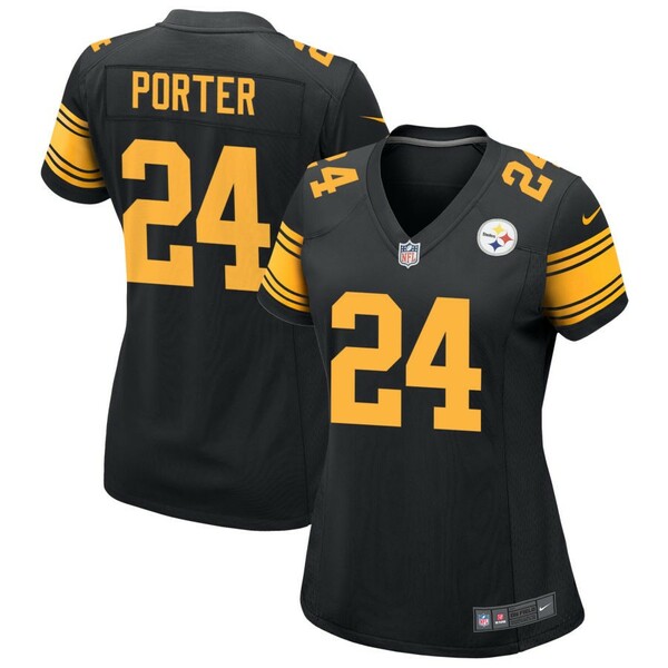 ナイキ レディース ユニフォーム トップス Pittsburgh Steelers Nike Women's Alternate Custom Game Jersey Black