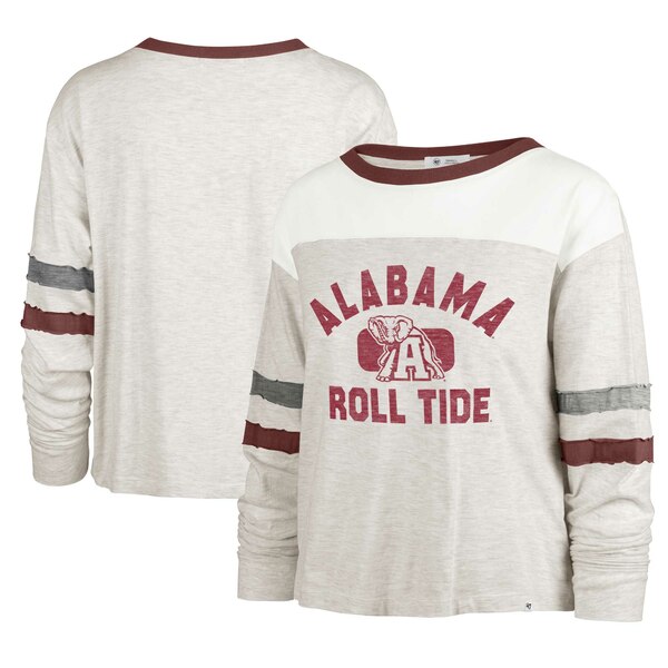 楽天astyフォーティーセブン レディース Tシャツ トップス Alabama Crimson Tide '47 Women's All Class Lena Long Sleeve TShirt Oatmeal