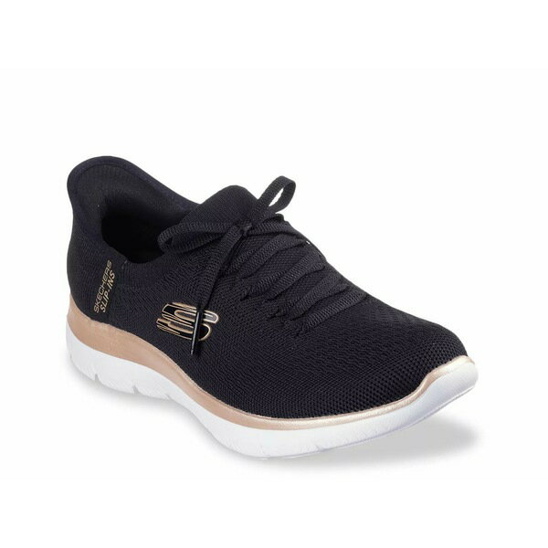 スケッチャーズ レディース スニーカー シューズ Hands Free Slip-Ins Summits Night Chic Sneaker Black/White
