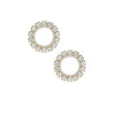 エティカ レディース ピアス&イヤリング アクセサリー Large Crystal and Gold Circle Stud Earrings Gold(4)