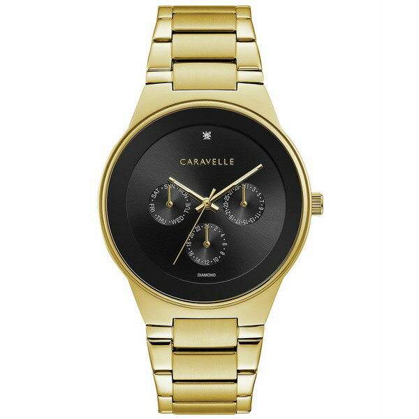 キャラベル レディース 腕時計 アクセサリー Designed by Bulova Men's Diamond-Accent Gold-Tone Stainless Steel Bracelet Watch 40mm Gold