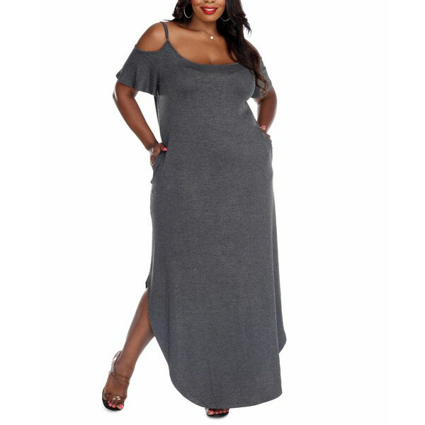 ホワイトマーク レディース ワンピース トップス Plus Size Lexi Maxi Dress Charcoal