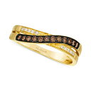 @ fB[X O ANZT[ Chocolate Diamond & Nude Diamond Crossover Ring (1/4 ct. t.w.) in 14k Gold 14K Honey Gold Ring