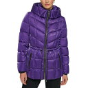 ダナ キャラン ニューヨーク レディース ジャケット＆ブルゾン アウター Women's Shine Hooded Puffer Coat Purple