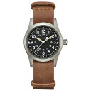 n~g Y rv ANZT[ Unisex Swiss Mechanical Khaki Field Brown Leather Strap Watch 38mm Brown