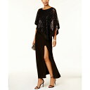 A[AhG`[Y fB[X s[X gbvX Sequined Lace Cape Gown Black