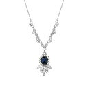 2028 fB[X lbNXE`[J[Ey_ggbv ANZT[ Women's Silver Tone Blue and Crystal Pendant Necklace Blue