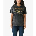 トゥルーレリジョン レディース カットソー トップス Women's Short Sleeve Acid Wash T-shirt Jet Black