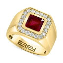 ■ブランド EFFY Collection (エフィー コレクション)■商品名 EFFY&reg; Men's Lab Grown Ruby (8-1/8 ct. t.w.) & Lab Grown Diamond (5/8 ct. t.w.) Halo Ring in 14k Gold■こちらの商品は米国・ヨーロッパからお取り寄せ商品となりますので、 お届けまで10日〜2週間前後お時間頂いております。 ■各ブランド・商品・デザインによって大きな差異がある場合がございます。 ■あくまで平均的なサイズ表ですので、「参考」としてご利用ください。 ■店内全品【送料無料】です！（※沖縄・離島は別途送料3,300円がかかります）