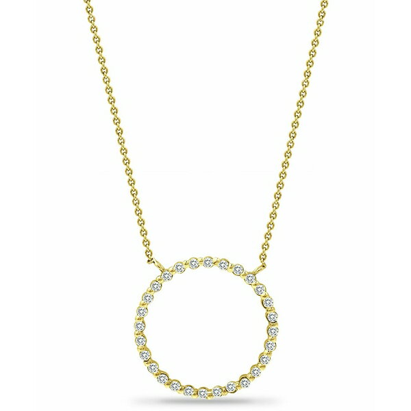 Wj xj[j fB[X lbNXE`[J[Ey_ggbv ANZT[ Cubic Zirconia Open Circle Pendant Necklace in 18k Gold-Plated Sterling Silver, 16