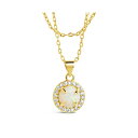 X^[OtH[Go[ fB[X lbNXE`[J[Ey_ggbv ANZT[ Cubic Zirconia Mother of Pearl Fabienne Layered Necklace Gold