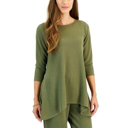 ジェイエムコレクション レディース カットソー トップス Women's New Shine Solid-Color Knit Top, Created for Macy's Tarnished Stem