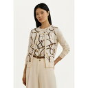 ラルフローレン レディース ニット&セーター アウター BELTING PRINT COTTON BLEND CARDIGAN - Cardigan - cre...