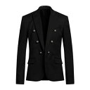 【送料無料】 バルマン メンズ ジャケット&ブルゾン アウター Blazers Black