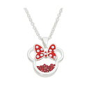 fBYj[ fB[X lbNXE`[J[Ey_ggbv ANZT[ Minnie Mouse Womens Silver Plated Birthstone Shaker Necklace - 18+2'' July ruby red