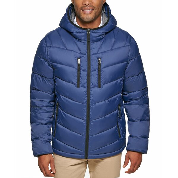 クラブルーム メンズ ジャケット＆ブルゾン アウター Men 039 s Chevron Quilted Hooded Puffer Jacket, Created for Macy 039 s Navy