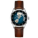 n~g Y rv ANZT[ Men's Automatic Jazzmaster Open Heart Smoked Blue Stainless Steel Strap Watch 40mm Blue