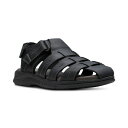 クラークス メンズ サンダル シューズ Men 039 s Walkford Fish Tumbled Leather Sandals Black Tumbled