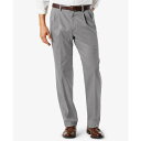 hbJ[Y Y JWApc {gX Men's Easy Classic Pleated Fit Khaki Stretch Pants Burma Grey