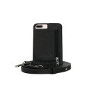 w P[X Y z ANZT[ Crossbody iPhone Plus Case with Strap Wallet Black