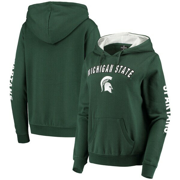 コロシアム レディース パーカー スウェットシャツ アウター Michigan State Spartans Colosseum Women 039 s Loud and Proud Pullover Hoodie Green