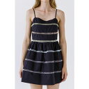 イングリッシュファクトリー レディース ワンピース トップス Women's Ladder Lace Mini Dress Navy multi