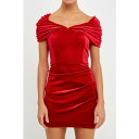 エンドレスローズ レディース ワンピース トップス Women's Velvet Mini Dress Red