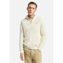 ガント メンズ ニット&セーター アウター TEXTURED HALF ZIP - Jumper - cream