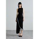 ヴィクトリア ベッカム レディース ワンピース トップス DOUBLE LAYER DRESS - Jersey dress - black/iceberg
