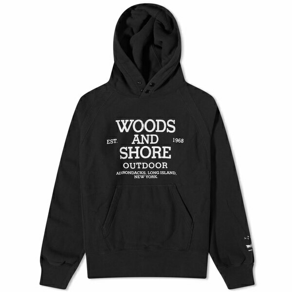 エンジニアガーメンツ メンズ パーカー スウェットシャツ アウター Engineered Garments Raglan Woods Hoodie Black