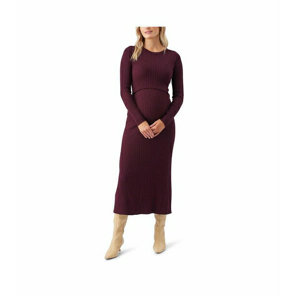 ライプ マタニティ レディース ニット&セーター アウター Maternity Eden Knit Nursing Dress Maroon