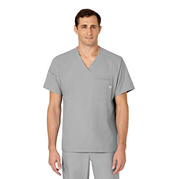 ウィンク メンズ シャツ トップス Men's W123 V-Neck Scrub Top Grey
