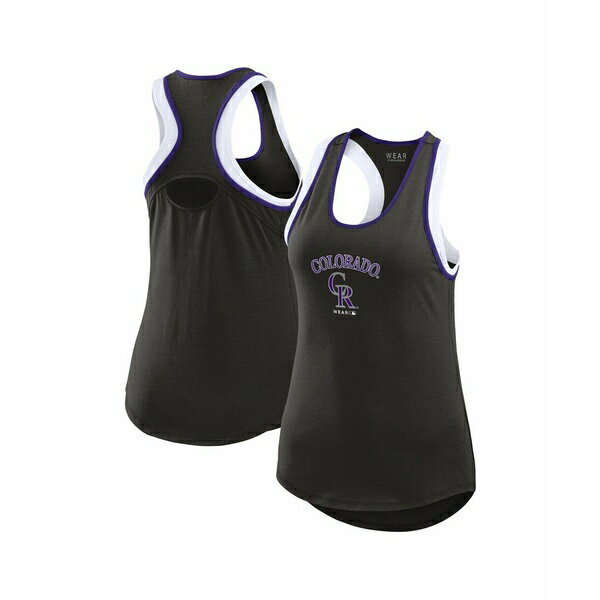 ウェア バイ エリン・アンドリューズ レディース カットソー トップス Women's Black Colorado Rockies..