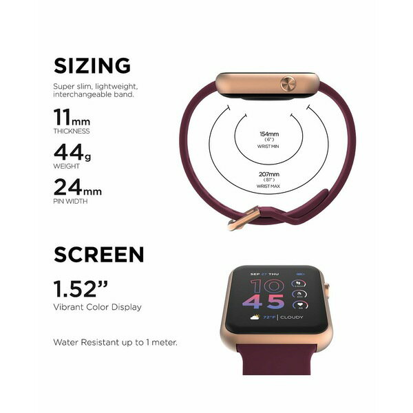 アイ タッチ メンズ 腕時計 アクセサリー Air 4 Unisex Silicone Strap Smartwatch 41mm Merlot