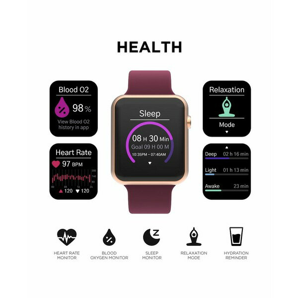 アイ タッチ メンズ 腕時計 アクセサリー Air 4 Unisex Silicone Strap Smartwatch 41mm Merlot