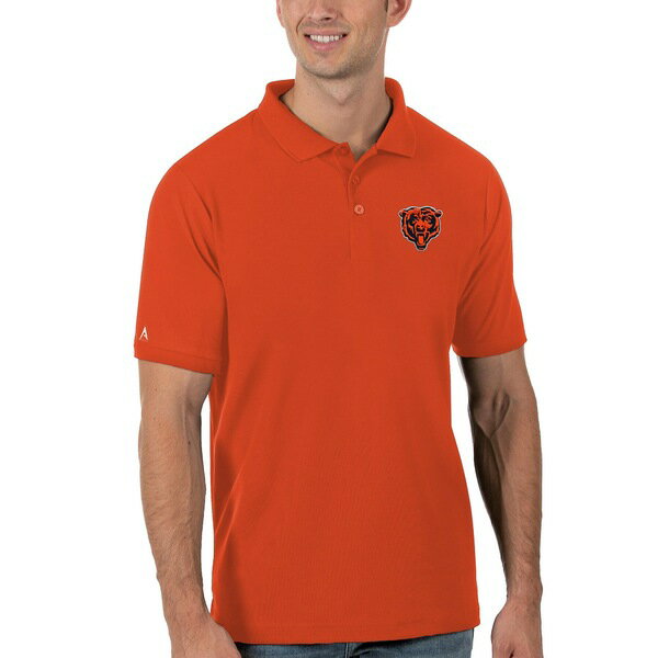 AeBOA Y |Vc gbvX Chicago Bears Antigua Bear Head Legacy Pique Polo Orange