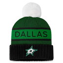 yz t@ieBNX fB[X Xq ANZT[ Dallas Stars Fanatics Branded Women's Authentic Pro Rink Cuffed Knit Hat with Pom Black/Kelly Green