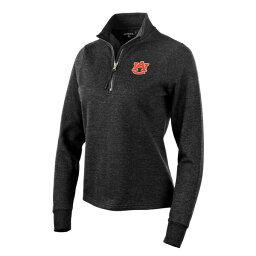 【送料無料】 アンティグア レディース パーカー・スウェットシャツ アウター Auburn Tigers Antigua Women's Action QuarterZip Pullover Sweatshirt Heather Black