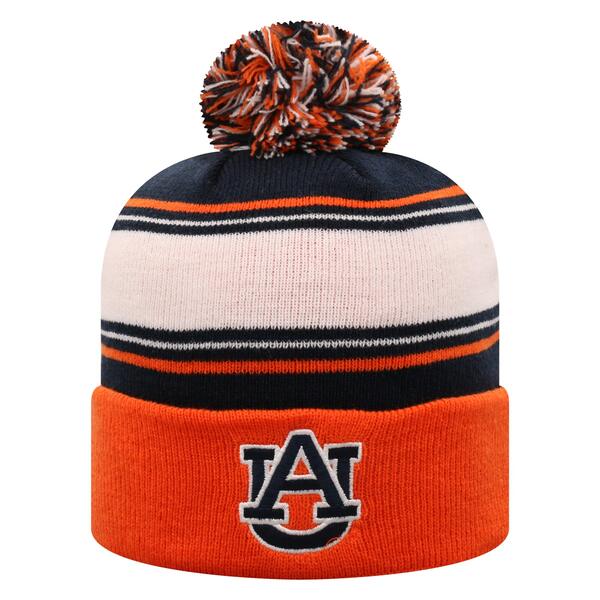 トップ・オブ・ザ・ワールド メンズ 帽子 アクセサリー Auburn Tigers Top of the World Ambient Cuffed Knit Hat with Pom Orange