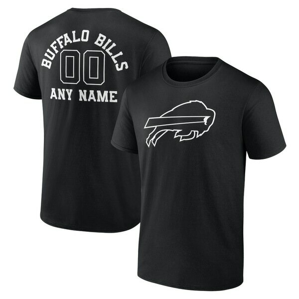 ファナティクス メンズ Tシャツ トップス Buffalo Bills Personalized Name & Number Monochrome TShirt Black