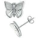 Wj xj[j fB[X sAXCO ANZT[ Textured Butterfly Stud Earrings, Created for Macy's Silver