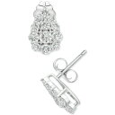 プラチナ ラップド イン ラブ レディース ピアス＆イヤリング アクセサリー Diamond Cluster Stud Earrings (1/2 ct. t.w.) in Platinum, Created for Macy's Platinum