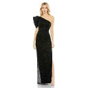 }bN_K fB[X s[X gbvX Women's Embellished Puff One Shoulder Column Gown Black