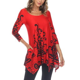 ホワイトマーク レディース カットソー トップス Women's Yanette Tunic Red